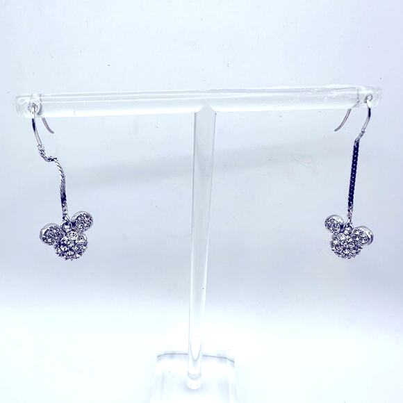 Mickey Mouse Herringbone Chain Earrings by Arribas Brothers Disney Swarovski - Picture 2 of 9